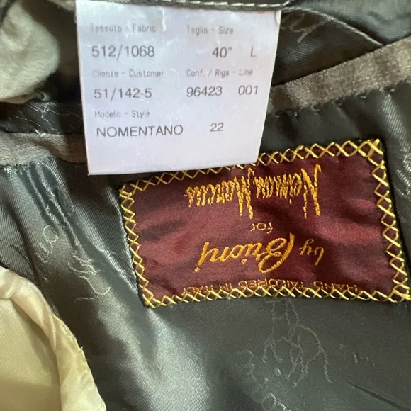 Brioni For Neiman Marcus Wool Blend Nomentano Jacket 40L Tan/grey